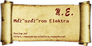 Mészáros Elektra névjegykártya