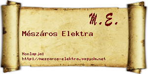 Mészáros Elektra névjegykártya